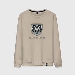 Свитшот хлопковый мужской Додж лого, цвет: миндальный
