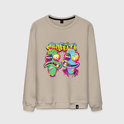 Свитшот хлопковый мужской Terry and Korvo Graffiti, цвет: миндальный