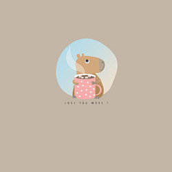 Свитшот хлопковый мужской Capybara love you, цвет: миндальный — фото 2