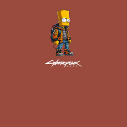 Свитшот хлопковый мужской Bart Simpson cyberpunk, цвет: кирпичный — фото 2