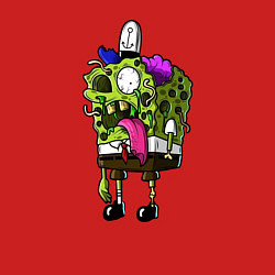 Свитшот хлопковый мужской Спанч Боб - зомби, цвет: красный — фото 2