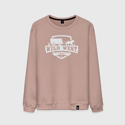 Свитшот хлопковый мужской Дикий запад, цвет: пыльно-розовый