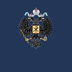 Свитшот хлопковый мужской Герб РФ чёрный орёл, цвет: тёмно-синий — фото 2