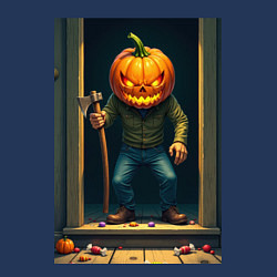 Свитшот хлопковый мужской Монстр с косой, цвет: тёмно-синий — фото 2