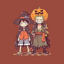 Свитшот хлопковый мужской Luffy и Zoro в хэлуинском костюме, цвет: кирпичный — фото 2