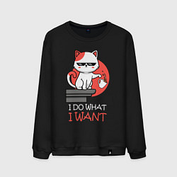 Свитшот хлопковый мужской Я делаю - что хочу, цвет: черный