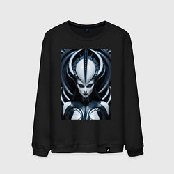 Свитшот хлопковый мужской Девушка инопланетянка в стиле Гигера, цвет: черный