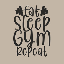 Свитшот хлопковый мужской Eat sleep gym, цвет: миндальный — фото 2