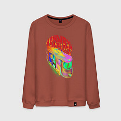 Свитшот хлопковый мужской Трамвай - не наркотик, цвет: кирпичный