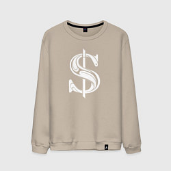 Свитшот хлопковый мужской Стильный знак - доллара, цвет: миндальный