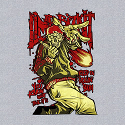 Свитшот хлопковый мужской Limp Bizkit skull, цвет: меланж — фото 2