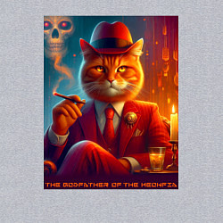 Свитшот хлопковый мужской Крутой рыжий кот - крёстный отец мяуфии, цвет: меланж — фото 2