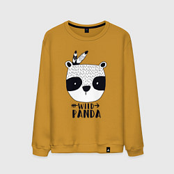 Свитшот хлопковый мужской Wild panda, цвет: горчичный