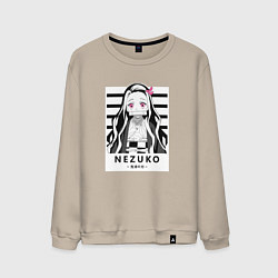 Свитшот хлопковый мужской Nezuko girl hunter one, цвет: миндальный