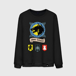 Свитшот хлопковый мужской Space wolves Warhammer 40k, цвет: черный