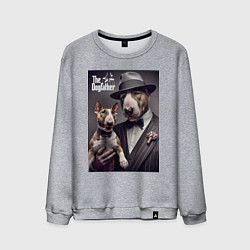 Свитшот хлопковый мужской Крёстный отец держит своего щенка - мем, цвет: меланж