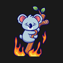 Свитшот хлопковый мужской Пожар у коалы, цвет: черный — фото 2