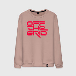 Свитшот хлопковый мужской Off the grid logo, цвет: пыльно-розовый