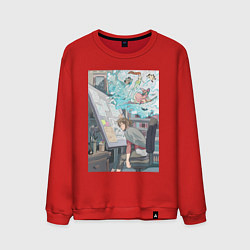 Свитшот хлопковый мужской Будни дизайнера, цвет: красный