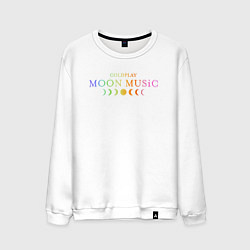 Свитшот хлопковый мужской Coldplay moon music, цвет: белый