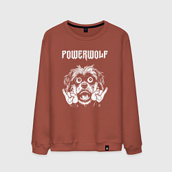 Свитшот хлопковый мужской Powerwolf rock dog, цвет: кирпичный