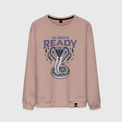 Свитшот хлопковый мужской Всегда готов y2k, цвет: пыльно-розовый