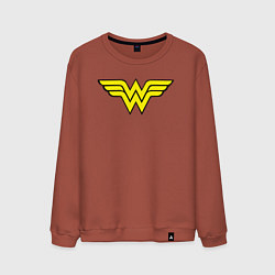 Свитшот хлопковый мужской Wonder woman logo, цвет: кирпичный