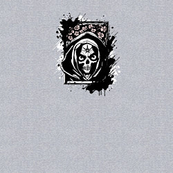 Свитшот хлопковый мужской Веселая смерть в капюшоне, цвет: меланж — фото 2