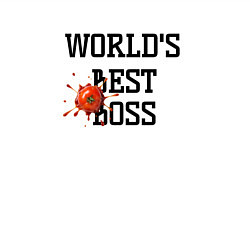 Свитшот хлопковый мужской Worlds best boss, цвет: белый — фото 2
