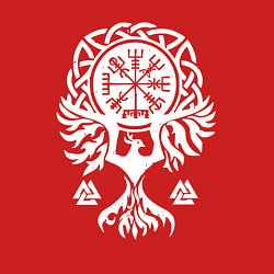 Свитшот хлопковый мужской Символика - язычество севера, цвет: красный — фото 2