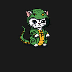 Свитшот хлопковый мужской Котенок в костюме змеи, цвет: черный — фото 2