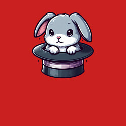 Свитшот хлопковый мужской Серый зайчик сидит в цилиндре, цвет: красный — фото 2