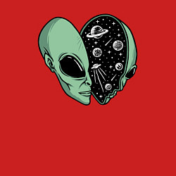 Свитшот хлопковый мужской Space alien, цвет: красный — фото 2