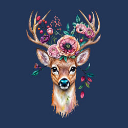 Свитшот хлопковый мужской Лесной олень арт, цвет: тёмно-синий — фото 2