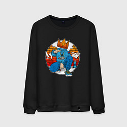 Свитшот хлопковый мужской Rap - Concrete battle, цвет: черный