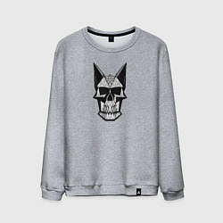 Свитшот хлопковый мужской Skull symbol, цвет: меланж