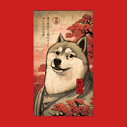 Свитшот хлопковый мужской Doge meme - japan style, цвет: красный — фото 2