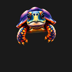 Свитшот хлопковый мужской Яркая черепашка, цвет: черный — фото 2