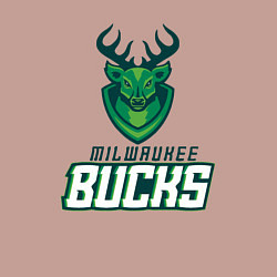 Свитшот хлопковый мужской Milwaukee Bucks NBA, цвет: пыльно-розовый — фото 2