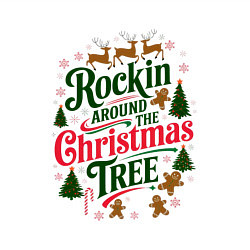 Свитшот хлопковый мужской Новогодняя атмосфера rockin around the christmas t, цвет: белый — фото 2