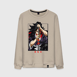 Свитшот хлопковый мужской Клинок, рассекающий демонов Кокушибо, цвет: миндальный