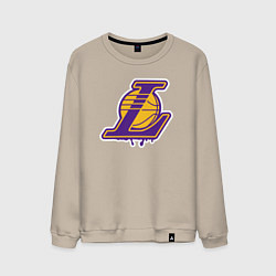 Свитшот хлопковый мужской Lakers team, цвет: миндальный