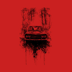 Свитшот хлопковый мужской Авто в лесу, цвет: красный — фото 2