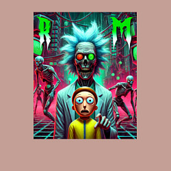 Свитшот хлопковый мужской Rick and Morty - horror fantasy, цвет: пыльно-розовый — фото 2