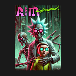 Свитшот хлопковый мужской Rick and Morty with a skeleton - cyberpunk, цвет: черный — фото 2