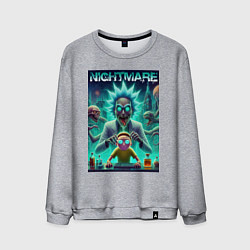 Свитшот хлопковый мужской Morty Smiths nightmare - neon glow, цвет: меланж