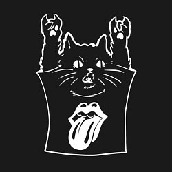 Свитшот хлопковый мужской Rolling Stones - cat rock, цвет: черный — фото 2