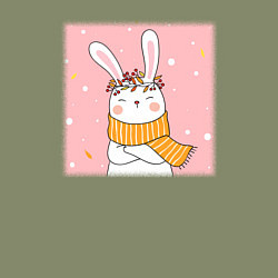 Свитшот хлопковый мужской Милый заяц с шарфом, цвет: авокадо — фото 2