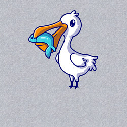 Свитшот хлопковый мужской Пеликан с рыбкой, цвет: меланж — фото 2