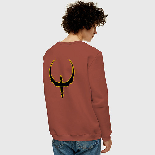 Мужской свитшот Чёрно-жёлтый знак quake / Кирпичный – фото 4